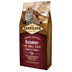 Беззерновий корм для активних котів з олениною та кабаном Carnilove Cat Raindeer Energy & Outdoor 6 кг