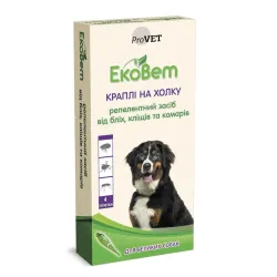 БІО Краплі від бліх та кліщів для великих порід собак ProVET «ЕкоВет» 4 шт/уп