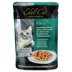 Вологий корм для котів з качкою і кроликом в соусі Edel Cat 100 г