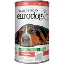 Вологий корм для собак шматочки в желе з яловичиною EuroDog Beef 1,24 кг