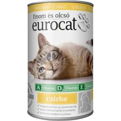 Вологий корм для котів шматочки в желе з птахом EuroCat Poultry 415 г