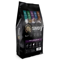 Сухий корм для кастрованих котів зі свіжим м'ясом ягняти та курки Savory 8 кг