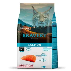 Беззерновий корм для котів схильних до алергії з лососем BRAVERY Salmon Adult Cat 7 кг