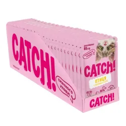 Упаковка вологого корму для кошенят з птицею та овочами в соусі Catch! 24 шт*85 г