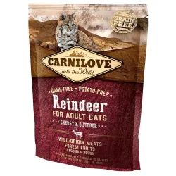 Беззерновий корм для активних котів з олениною та кабаном Carnilove Cat Raindeer Energy & Outdoor 400 г