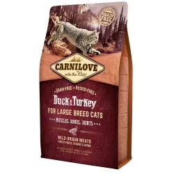 Беззерновий корм для кішок великих порід з качкою та індичкою Carnilove Cat Duck & Turkey Large Breed 2 кг
