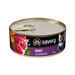Вологий корм для дорослих всіх порід собак з яловичиною Savory 100 г