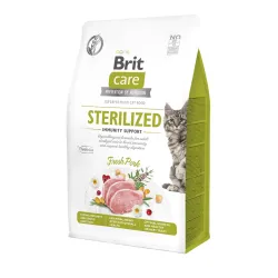Беззерновий корм для стерилізованих котів зі свининою Brit Care Cat GF Sterilized 400 г