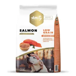 Низькозерновий корм для собак усіх порід з лососем і рисом Amity Super Premium Salmon 4 кг