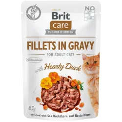 Беззерновий вологий корм для котів з філе качки в соусі Brit Care Cat pouch 85 г