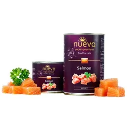 Блок консервованого корму для котів з лососем Nuevo Adult 6*200 г