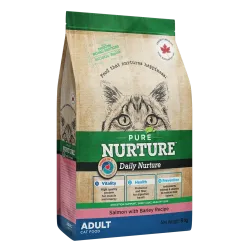Повноцінний сухий корм для дорослих котів з лососем та ячменем Pure Nurture Daily Nurture 8 кг
