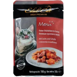 Вологий корм для кішок з лососем та камбалою в желе Edel Cat pouch 100 г