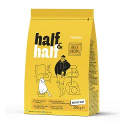 Сухий корм для дорослих котів з яловичиною Half&Half 300 г