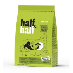 Сухий корм для котів з чутливим травленням та шкірою з індичкою Half&Half Sensitive 300 г
