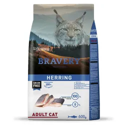 Беззерновий корм для котів схильних до алергії з оселедцем BRAVERY Herring Adult Cat 600 г