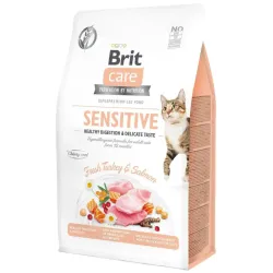 Сухий корм для вибагливих котів з індичкою Brit Care Cat GF Sensitive HDigestion & Delicate Taste 2 кг