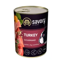Вологий корм для дорослих собак всіх порід з індичкою Savory 400 г