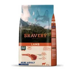 Беззерновий корм для собак дрібних порід із ягням Bravery Dog Lamb Mini Adult Small Breeds 2 кг