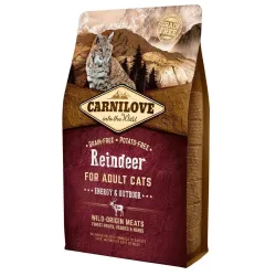 Беззерновий корм для активних котів з олениною та кабаном Carnilove Cat Raindeer Energy & Outdoor 2 кг