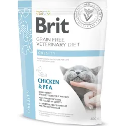 Беззерновий корм для котів для зниження ваги з куркою Brit GF Veterinary Diet Obesity 400 г