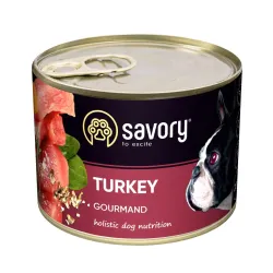 Вологий корм для дорослих собак всіх порід з індичкою Savory 200 г