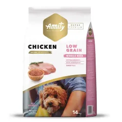 Низькозерновий корм для собак усіх порід з куркою і рисом AMITY Super Premium Chicken 14 кг (УЦІНКА)