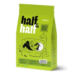 Сухий корм для котів з чутливим травленням та шкірою з індичкою Half&Half Sensitive 8 кг