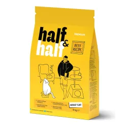 Сухий корм для дорослих котів з яловичиною Half&Half 8 кг