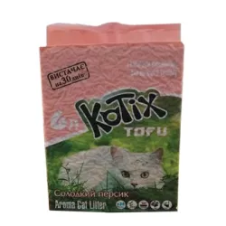 Наповнювач для котячого туалету Тофу з ароматом солодкого персика Kotix Tofu 6 л