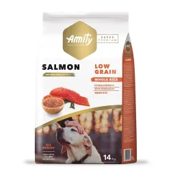 Низькозерновий корм для собак усіх порід з лососем і рисом Amity Super Premium Salmon 14 кг (УЦІНКА)