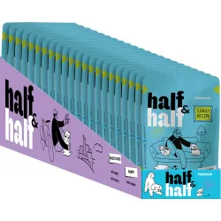 Блок вологого корму для цуценят (шматочки індички в соусі) Half&Half for Puppy 22*100 г