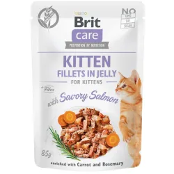 Беззерновий вологий корм для кошенят з лососем та морквою Brit Care Cat pouch 85 г