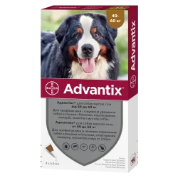 Краплі від бліх та кліщів для собак вагою 40-60 кг Bayer Advantix (Адвантікс) 4 шт/уп