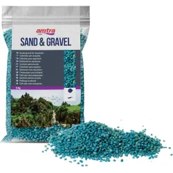 Грунт для акваріума бірюзовий кварц Amtra Colored Quartz Gravel Turquoise 2-3 мм 5 кг