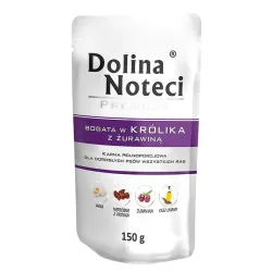 Блок вологого корму для собак з кроликом та журавлиною в павучах Dolina Noteci Premium 10 шт*150 г