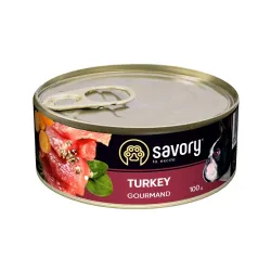 Вологий корм для дорослих собак всіх порід з індичкою Savory 100 г