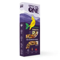 Ласощі для декоративних птахів «Пончики» Special One 60 г/3 шт (паприка, морква, кунжут)