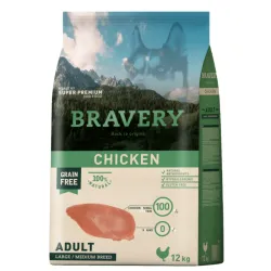 Беззерновий корм для собак середніх і великих порід з курицею Bravery Dog Chicken Adult Large/Medium 4 кг