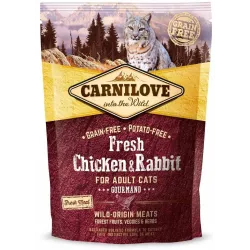 Беззерновий корм для кішок зі свіжим м'ясом курки та кролика Carnilove Fresh Chicken & Rabbit 400 г