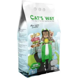 Білий бентонітовий наповнювач з ароматом алое вера CAT'S WAY 5 л