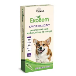 БІО Краплі від бліх та кліщів для середніх порід собак ProVET «ЕкоВет» 4 шт/уп