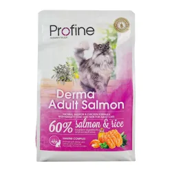 Сухий корм для дорослих довгошерстих кішок з лососем та рисом Profine Derma 2 кг