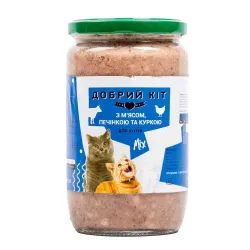 Блок консервованого корму для кішок з печінкою і куркою 