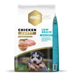 Низькозерновий корм для цуценят усіх порід з куркою і рисом Amity Super Premium Puppy 4 кг
