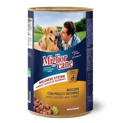 Вологий корм для собак зі шматочками курки та індички Migliorcane 1250 г