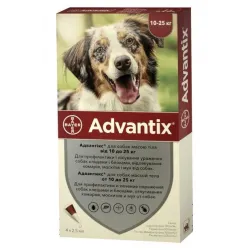 Краплі від бліх та кліщів для собак вагою 10-25 кг Bayer Advantix (Адвантікс) 4 шт/уп