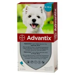 Краплі від бліх та кліщів для собак вагою 4-10 кг Bayer Advantix (Адвантікс) 4 шт/уп