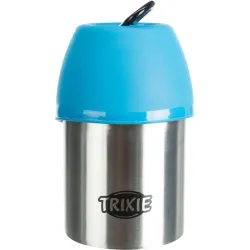 Дорожня поїлка для собак метал/пластик Trixie 300 мл (синій/чорний)