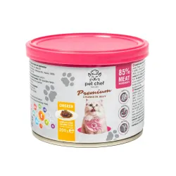 Вологий корм для дорослих котів шматочки в желе з куркою Pet Chef 200 г